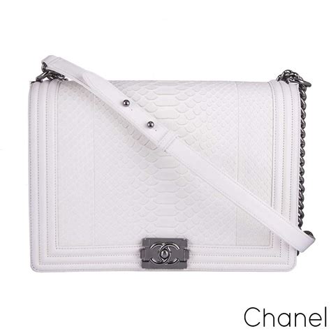 chanel python bag white|chanel python bags price.